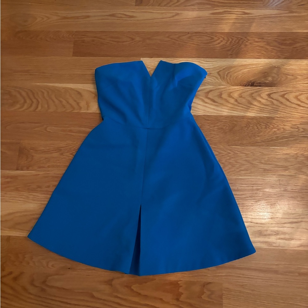 Strapless blue dress size small from bloomingdale’s
